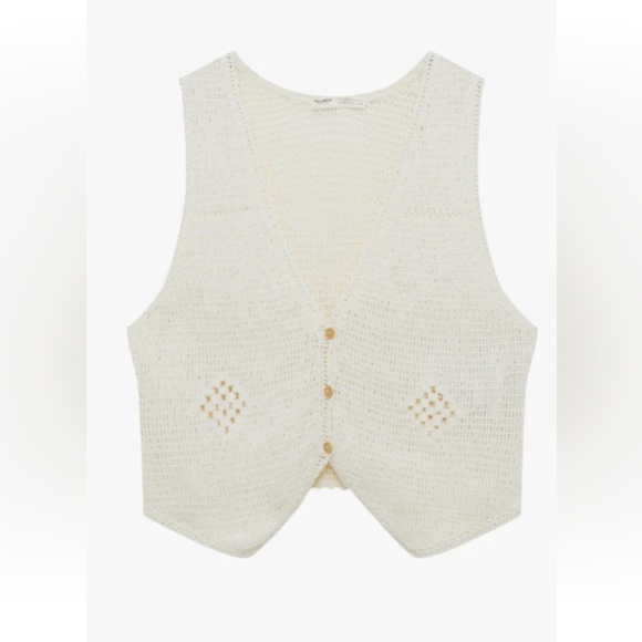 Pull&Bear Crochet Waistcoat - Picture 4 of 6